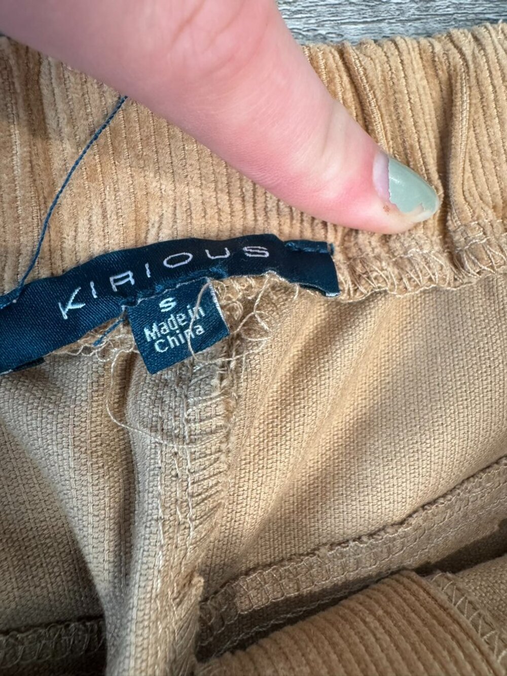 Kirious NWT tan corduroy pencil maxi skirt front slit size small L34 - Picture 3 of 9